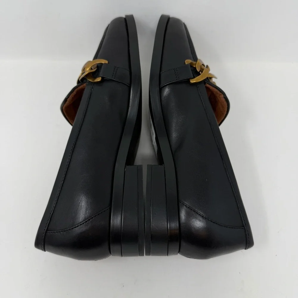 Vionic Mizelle Chain Loafer Shoes Leather Black Size 6.5